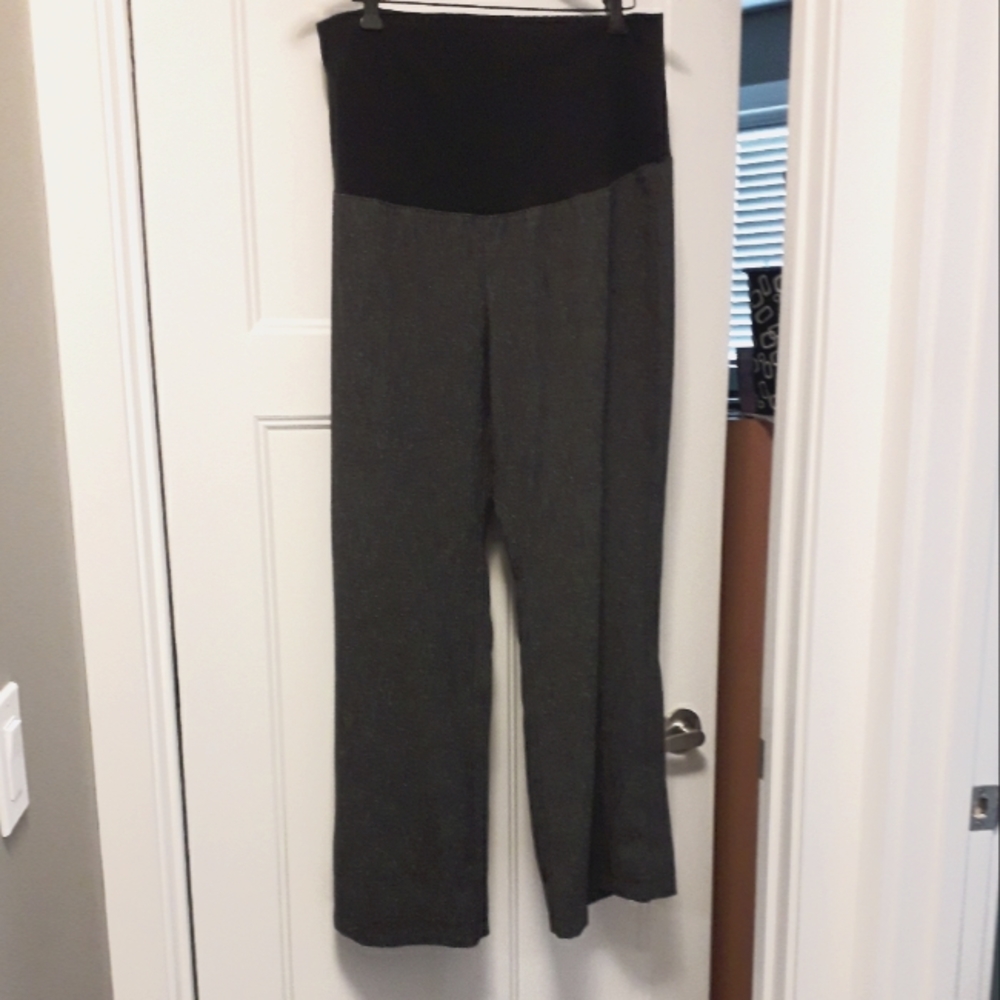 Thyme Maternity Charcoal Tweed Dress Pants